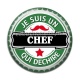 Cabochon Résine - je suis un chef qui déchire