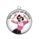 Pendentif Cabochon Argent - une copine qui déchire