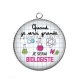 Pendentif Cabochon Argent - quand je serais grande je serai biologiste