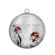 Pendentif Cabochon Argent - coccinelle