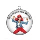 Pendentif Cabochon Argent - une copine qui déchire