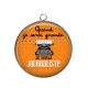 Pendentif Cabochon Argent - quand je serais grande je serai journaliste