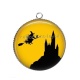 Pendentif Cabochon Argent - Halloween