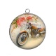 Pendentif Cabochon Argent - moto