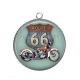 Pendentif Cabochon Argent - moto