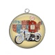 Pendentif Cabochon Argent - moto
