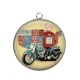 Pendentif Cabochon Argent - moto