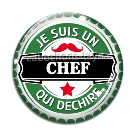 Cabochon Verre - je suis un chef qui déchire