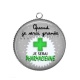 Pendentif Cabochon Argent - quand je serais grande je serai pharmacienne
