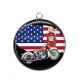 Pendentif Cabochon Argent - moto