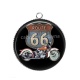 Pendentif Cabochon Argent - moto