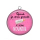 Pendentif Cabochon Argent - quand je serais grande je serai nounou