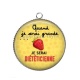 Pendentif Cabochon Argent - quand je serais grande je serai diététicienne