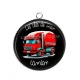 Pendentif Cabochon Argent - les clés de mon camion