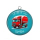 Pendentif Cabochon Argent - les clés de mon camion