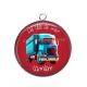 Pendentif Cabochon Argent - les clés de mon camion