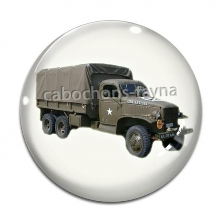Cabochon Verre - camion militaire