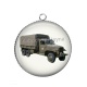 Pendentif Cabochon Argent - camion militaire