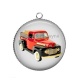 Pendentif Cabochon Argent - camionnette