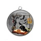 Pendentif Cabochon Argent - Halloween