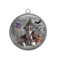 Pendentif Cabochon Argent - Halloween