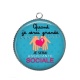 Pendentif Cabochon Argent - quand je serais grande je serai assistante sociale