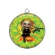 Pendentif Cabochon Argent - Halloween