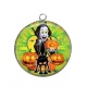Pendentif Cabochon Argent - Halloween