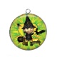 Pendentif Cabochon Argent - Halloween