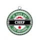 Pendentif Cabochon Argent - je suis un chef qui déchire