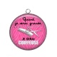 Pendentif Cabochon Argent - quand je serais grande je serai coiffeuse