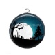 Pendentif Cabochon Argent - Halloween