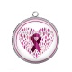 Pendentif Cabochon Argent - octobre rose