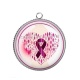 Pendentif Cabochon Argent - octobre rose