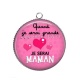 Pendentif Cabochon Argent - quand je serais grande je serai maman