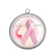 Pendentif Cabochon Argent - octobre rose