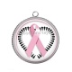 Pendentif Cabochon Argent - octobre rose