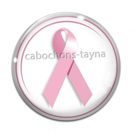 Cabochon Verre - octobre rose