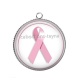 Pendentif Cabochon Argent - octobre rose