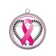 Pendentif Cabochon Argent - octobre rose