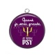 Pendentif Cabochon Argent - quand je serais grande je serai psy