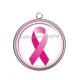Pendentif Cabochon Argent - octobre rose