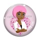 Cabochon Verre - octobre rose