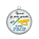 Pendentif Cabochon Argent - quand je serais grande je serai prof
