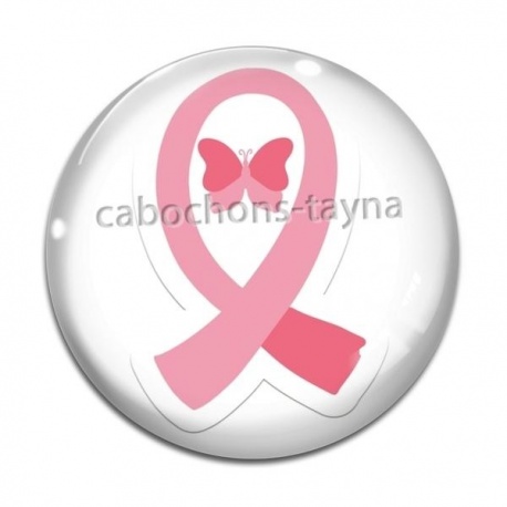 Cabochon Verre - octobre rose