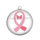 Pendentif Cabochon Argent - octobre rose