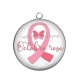 Pendentif Cabochon Argent - octobre rose