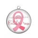 Pendentif Cabochon Argent - octobre rose