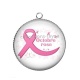 Pendentif Cabochon Argent - octobre rose