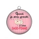 Pendentif Cabochon Argent - quand je serais grande je serai sage femme